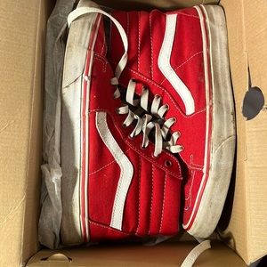 Red SK8-Hi Vans